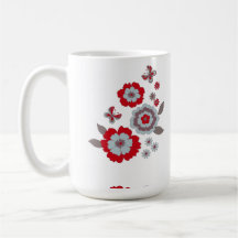 Caneca Clássica Flor Chic Moderna Elegante