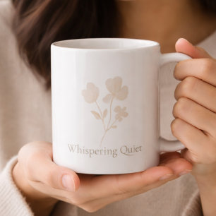 De Café Caneca Clássica Flores em Taupe Nebuloso, 330 ml