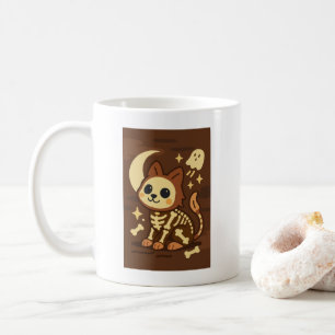 De Café Caneca Clássica Gato Esqueleto Assustador e Fantas