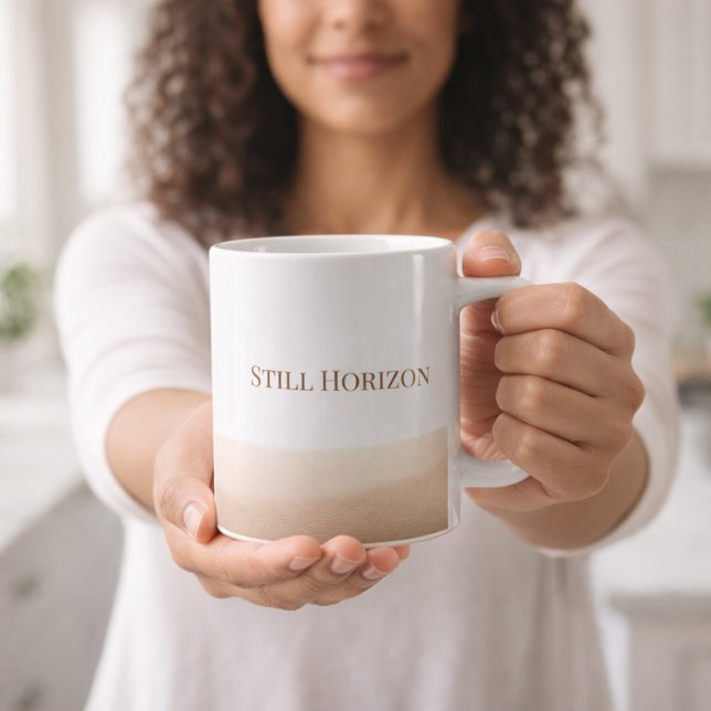 De Café Caneca Clássica Horizonte Marrom Macio, 330 ml (A soft brown to white fade adds calm contrast to desk setups and daily drink moments)