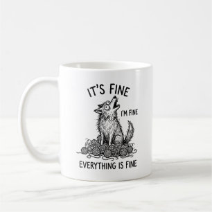 De Café Caneca Clássica: Humor Ansiedade Lobo Uivando Capr