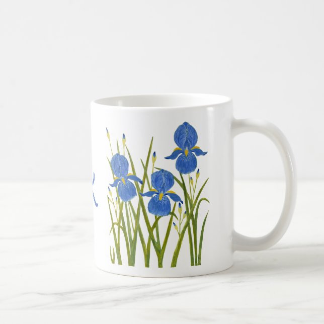 De Café Caneca Clássica Íris Azuis (Direita)