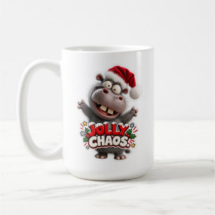 De Café 🎅🦛 Caneca Clássica Jolly Chaos ☕🎄