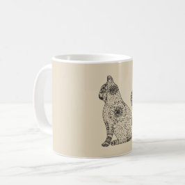 De Café Caneca Clássica Mandala Gato Branco 325 ml