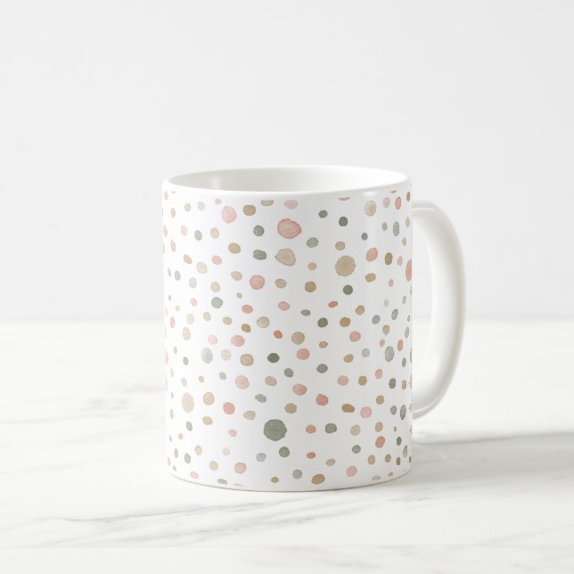 De Café Caneca Clássica Mandy Confetti Watercolor Dots (Frente Esquerda)
