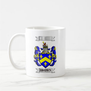 De Café Caneca Clássica Marrom Sobrenome da Família e Logo