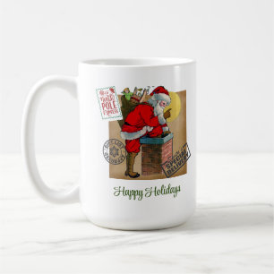 De Café Caneca Clássica Papai Noel Descendo a Chaminé, 15 