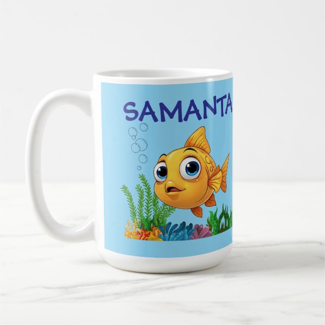 De Café Caneca Clássica Peixe Pequeno Personalizada (Esquerda)