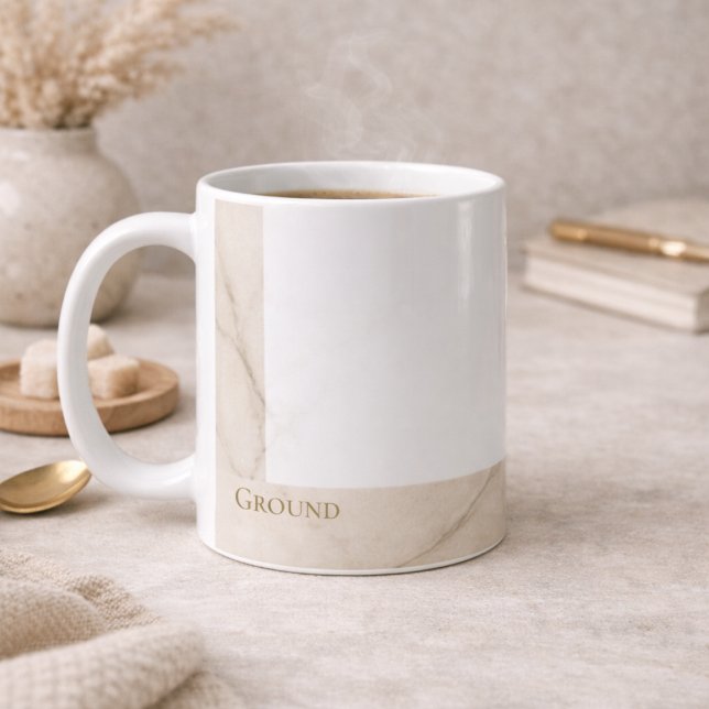 De Café Caneca Clássica Quiet Marble Ground, 330 ml (Off center marble detail defines clean mornings and open desk spaces)
