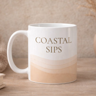 De Café Caneca Clássica Sips Costeira Neutra, 11 oz