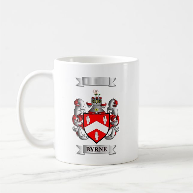 De Café Caneca Clássica Sobrenome Byrne e Escudo (Esquerda)