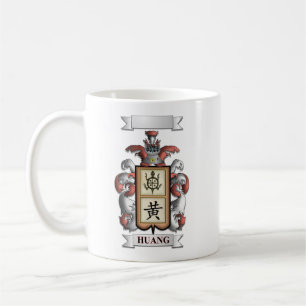 De Café Caneca Clássica Sobrenome Huang e Escudo