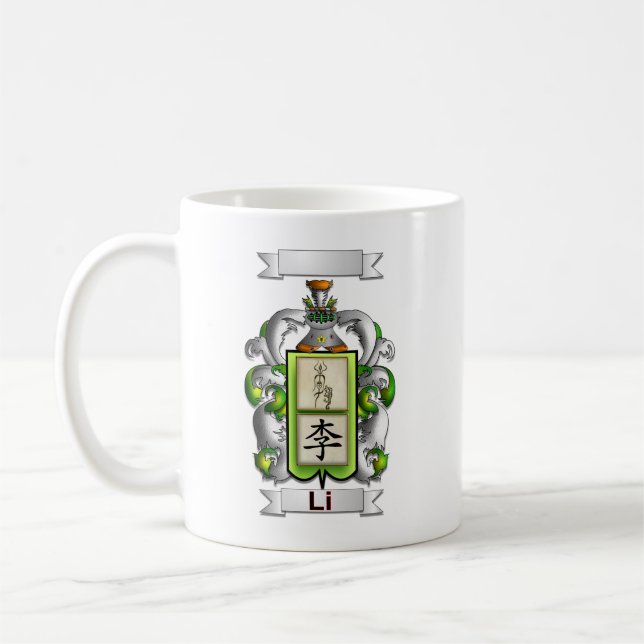 De Café Caneca Clássica Sobrenome Li e Escudo (Esquerda)