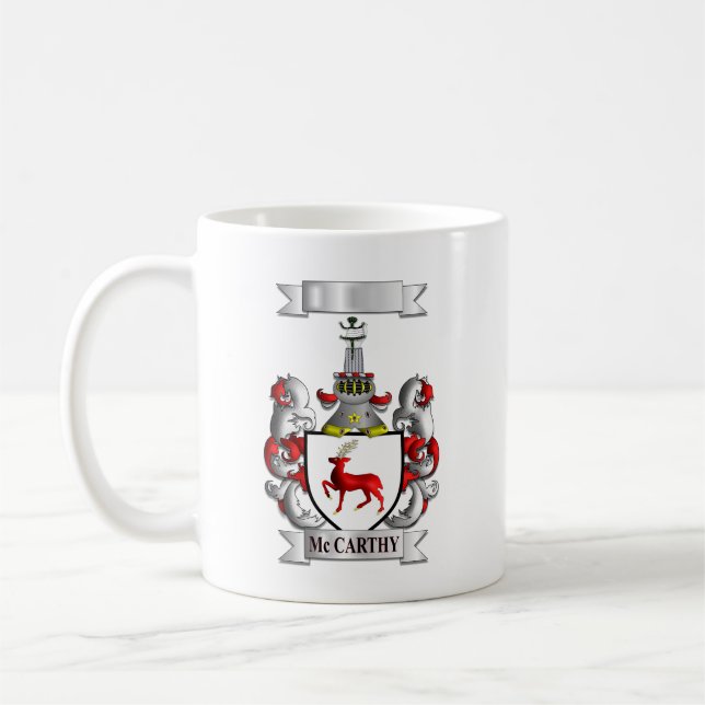 De Café Caneca Clássica Sobrenome McCarthy e Escudo (Esquerda)