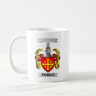 De Café Caneca Clássica Sobrenome Perez e Escudo