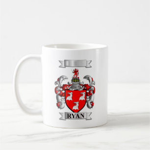 De Café Caneca Clássica Sobrenome Ryan e Escudo