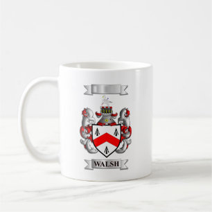De Café Caneca Clássica Sobrenome Walsh e Escudo
