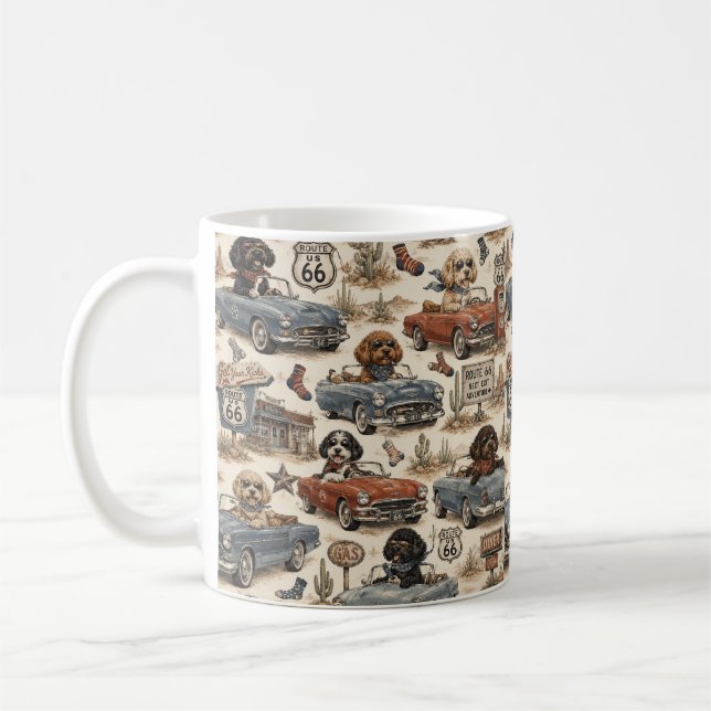 De Café Caneca Cockapoo Rota Retro 66 (Esquerda)