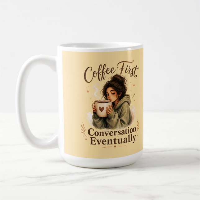 De Café Caneca Coffee First Conversation Eventually Garota (Esquerda)