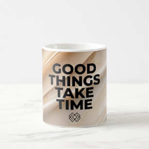 De Café Caneca Coisas Boas Levam Tempo Citação Motivaciona