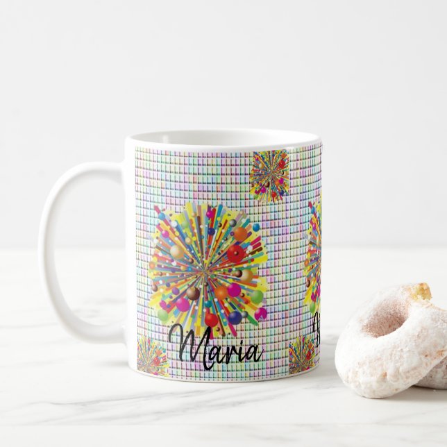 De Café Caneca Colorida (Com Donut)
