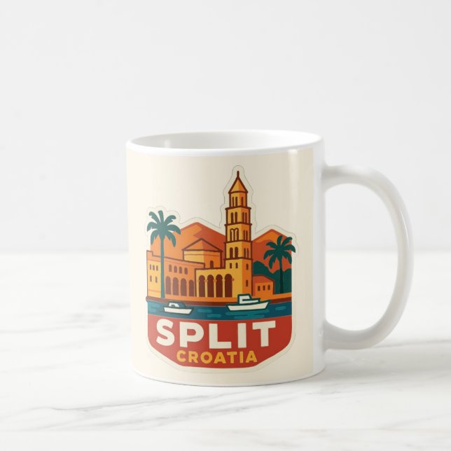 De Café Caneca Colorida da Croácia Divisória (Direita)