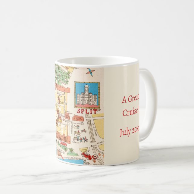 De Café Caneca Colorida da Croácia Split (Frente Esquerda)