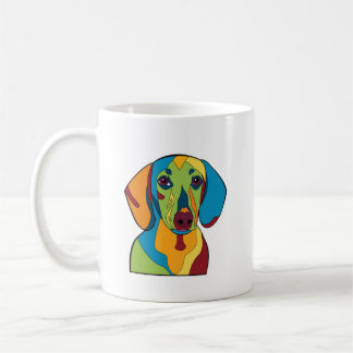 De Café Caneca colorida do Dachshund