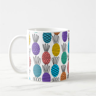 De Café Caneca colorida do Doodle do abacaxi