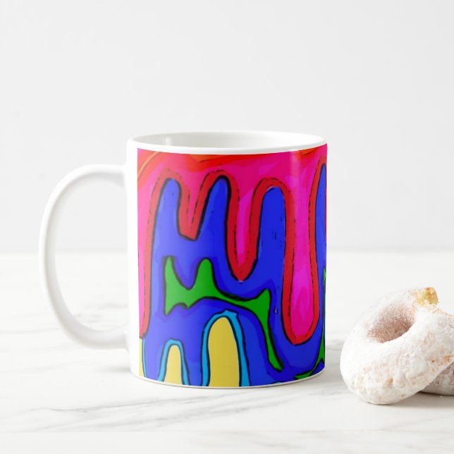 De Café Caneca colorida do limo (Com Donut)