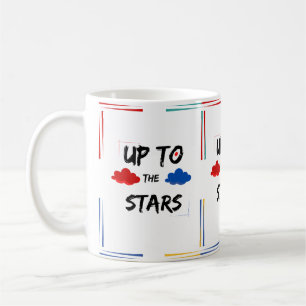 De Café Caneca Colorida Motivacional "Upto the Stars"