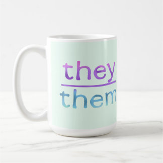 De Café Caneca Colorida Pronome Eles Elas