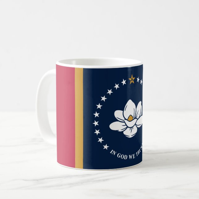 De Café Caneca com a Bandeira do Estado do Mississippi, EU (Frente Esquerda)