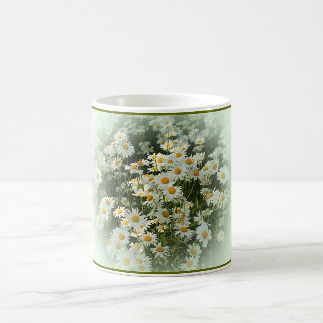 De Café Caneca com as margaridas quadro delicado (Centro)