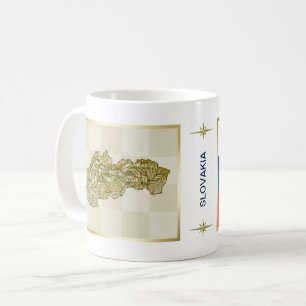 De Café Caneca com Bandeira e Mapa da Eslováquia