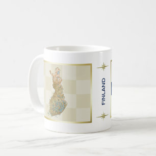De Café Caneca com Bandeira e Mapa da Finlândia