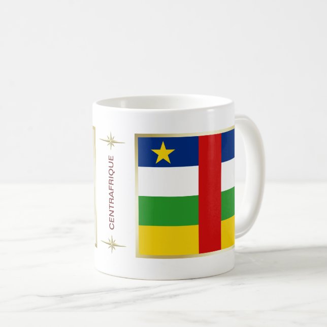 De Café Caneca com Bandeira e Mapa da República Centro-Afr (Frente Esquerda)