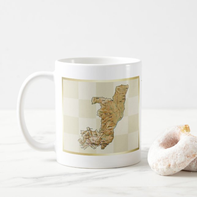De Café Caneca com Bandeira e Mapa do Congo-Brazzaville (Com Donut)