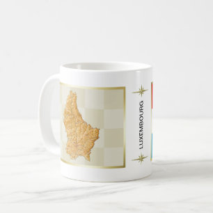 De Café Caneca com Bandeira e Mapa do Luxemburgo