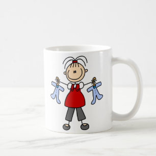 De Café Caneca com Boneco Palito Esperando Bebê