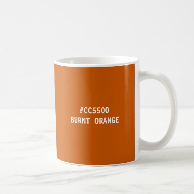 De Café Caneca com Código Hexadecimal da Cor Laranja Queim (Direita)