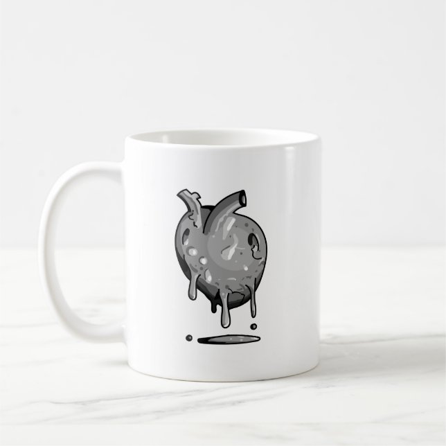 De Café caneca com coração cinza (Esquerda)