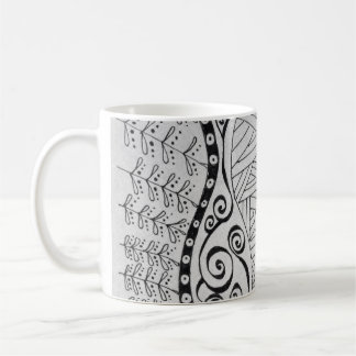 De Café Caneca com design preto e branco