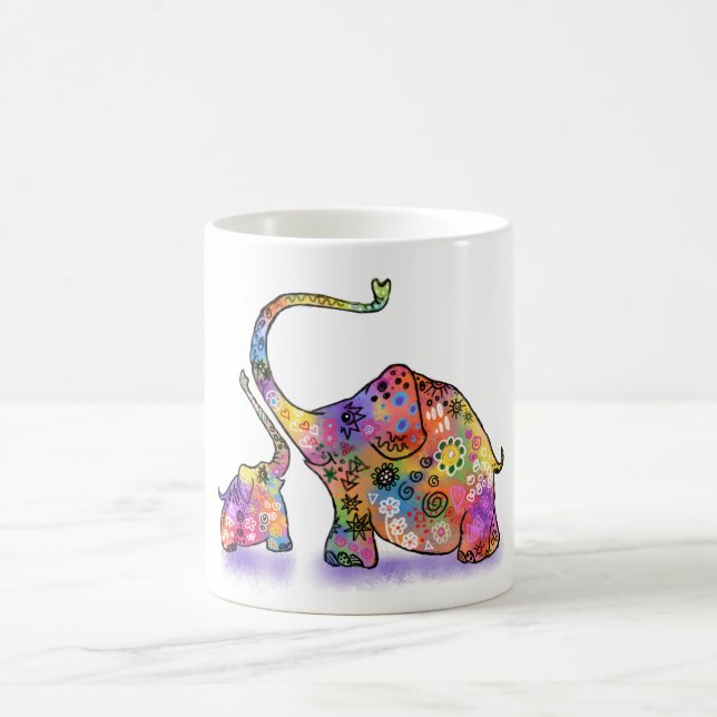 De Café Caneca com Elefantes Fofos (Centro)