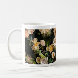 De Café Caneca com Elegante Padrão Floral | Estética Neutr