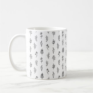 De Café Caneca com Estampa Floral Desenhada à Mão – Arte B
