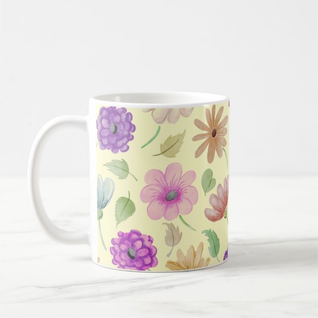 De Café Caneca Com Flores (Esquerda)
