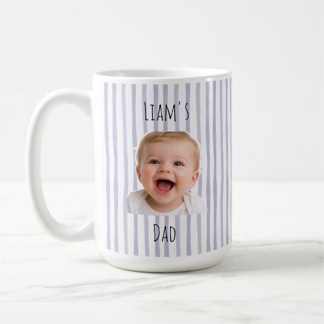 De Café Caneca com Foto Personalizada com Listras Roxas pa (Esquerda)