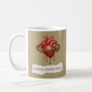 De Café Caneca com Frase Motivacional "Jesus Ama Você"