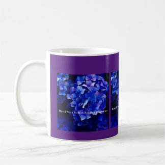 De Café Caneca com Hortênsias Roxas Me passe um leque